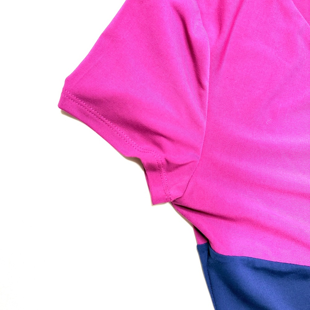 BCBG MaxAzria Colorblock Wrap Dress Jersey Knit Size Small - Picture 4 of 5